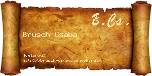 Brusch Csaba névjegykártya